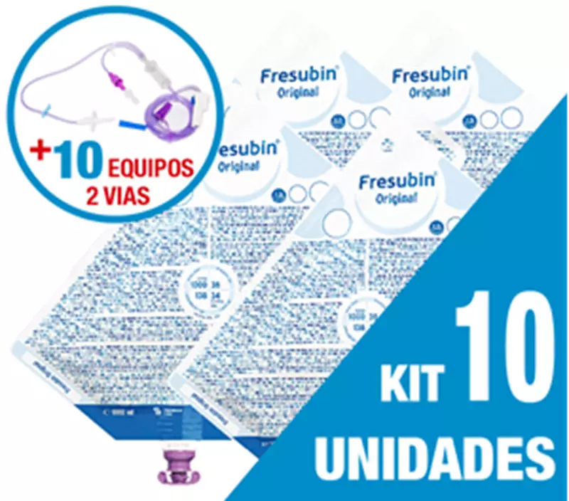 Kit C/10 Unidades Fresubin Original 500Ml + 10 Equipos Dupla Via