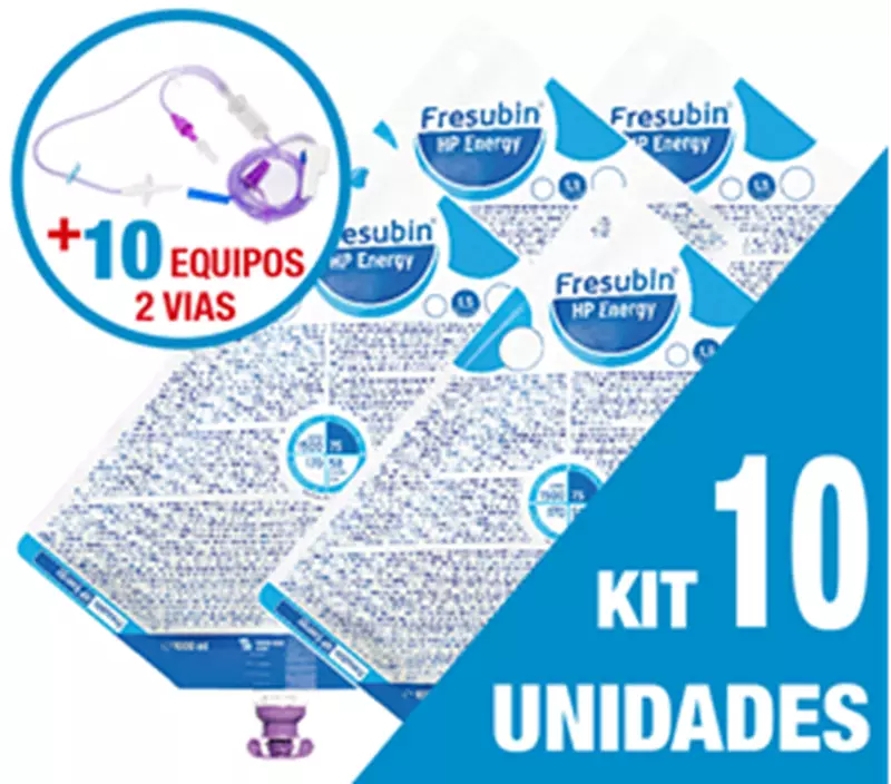 Kit C/10 Unidades Fresubin Hp Energy 500Ml + 10 Equipos Dupla Via