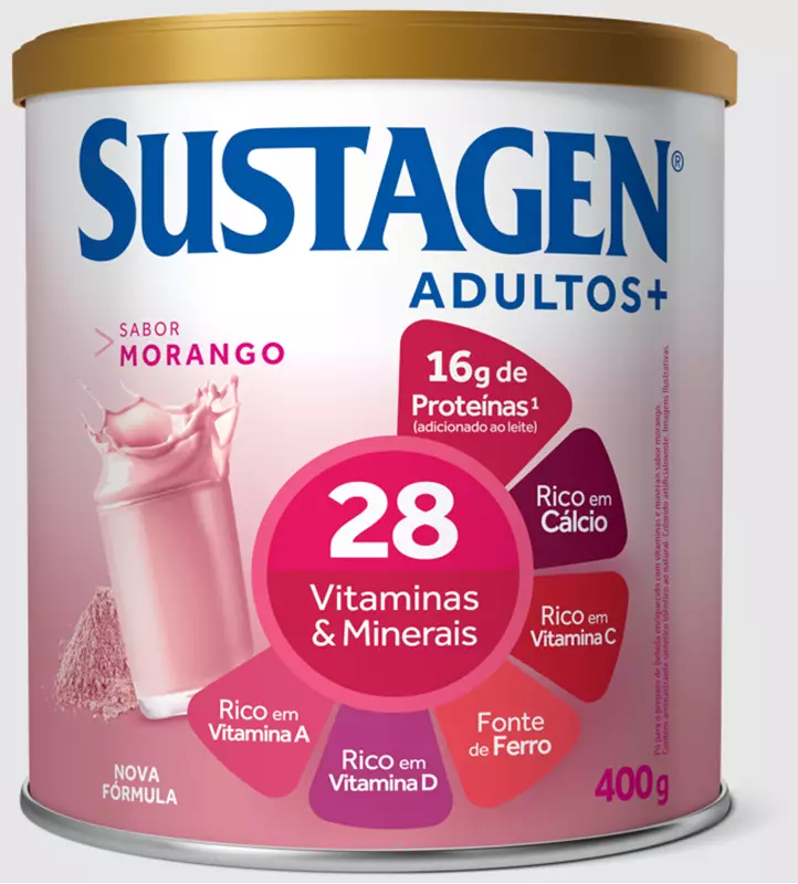 Sustagen Adulto+ Morango 400G